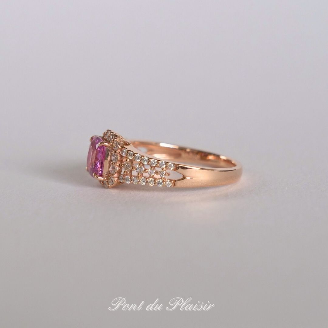 K18PG製パパラチャサファイア指輪#13