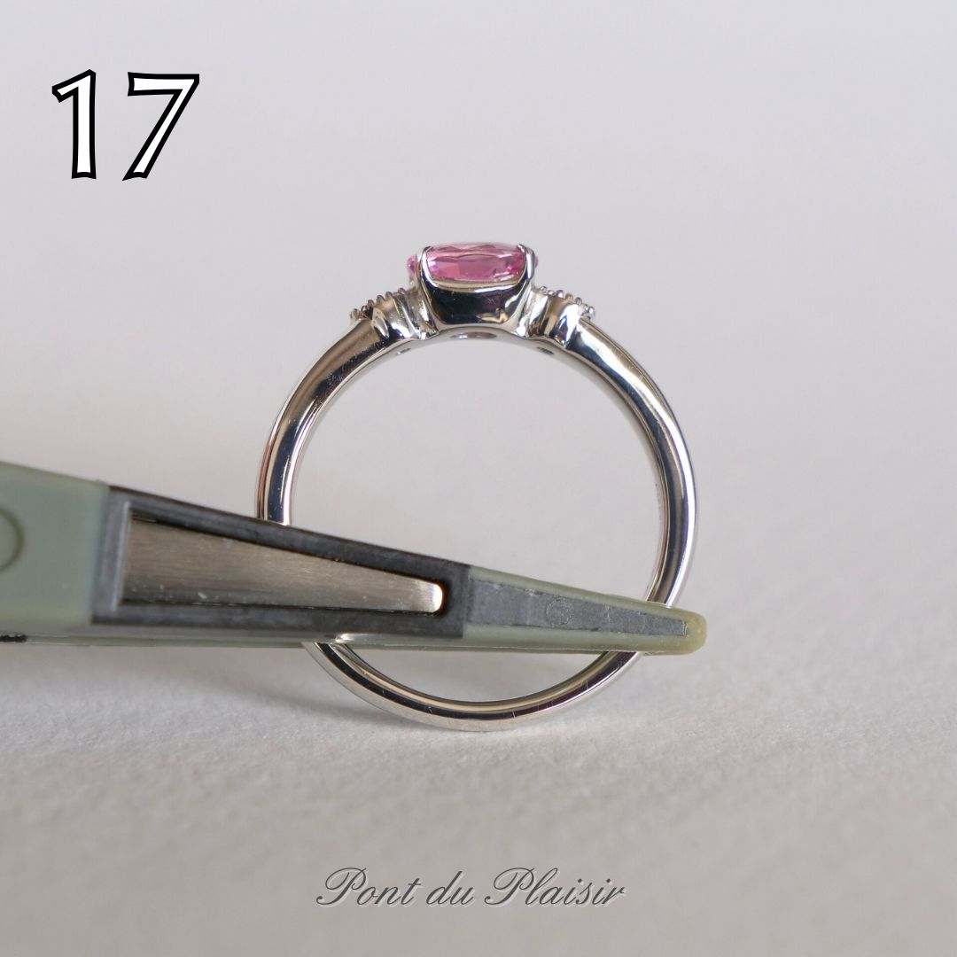 ⑰Pt950製パパラチャサファイア指輪#11