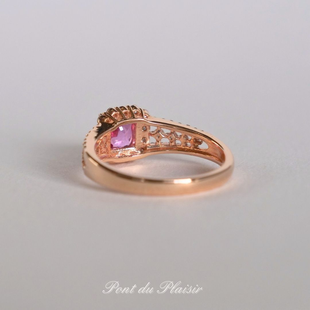 K18PG製パパラチャサファイア指輪#13