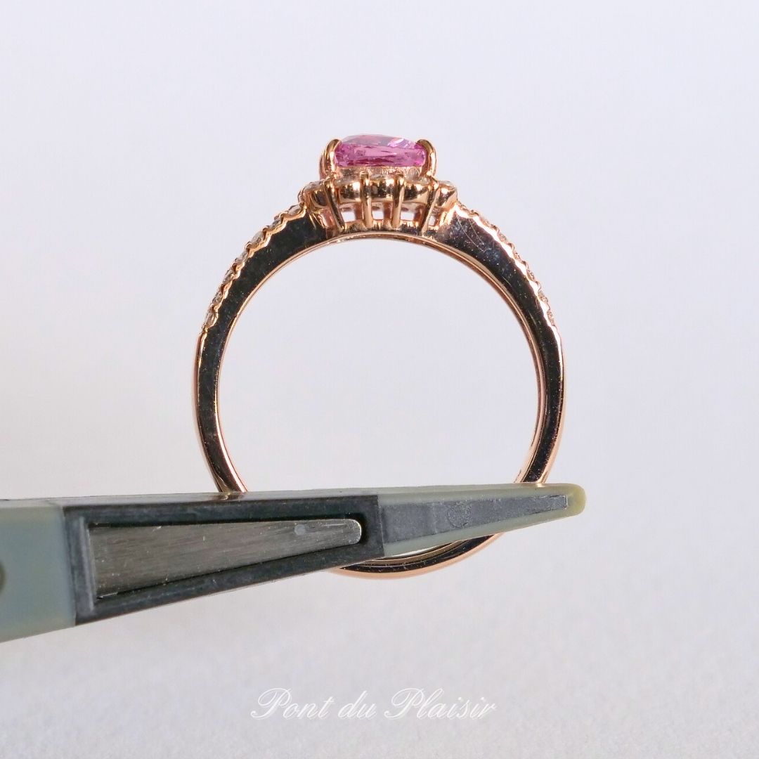 K18PG製パパラチャサファイア指輪#13