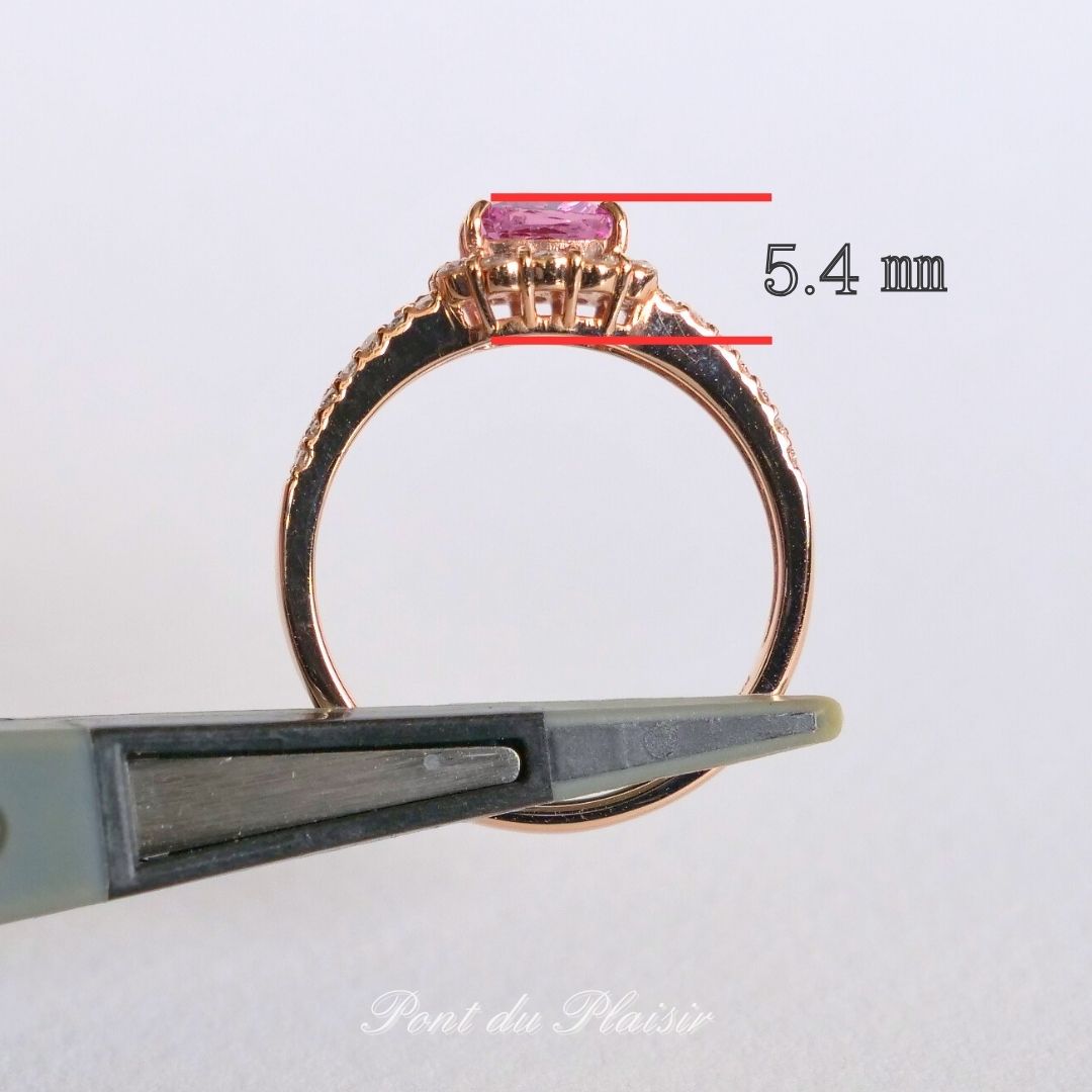 K18PG製パパラチャサファイア指輪#13