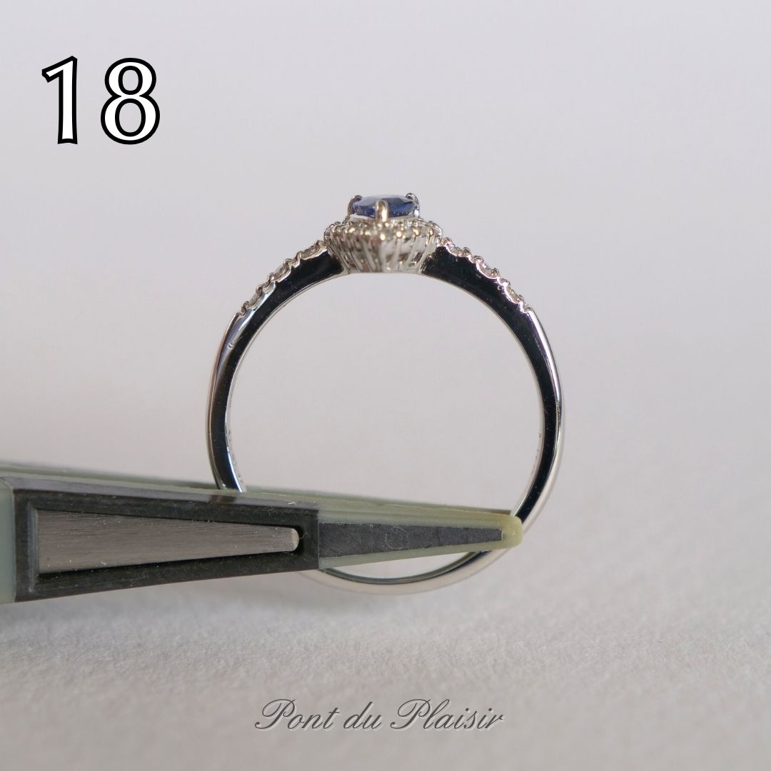 ⑱Pt950製ロイヤルブルーサファイア指輪＃12