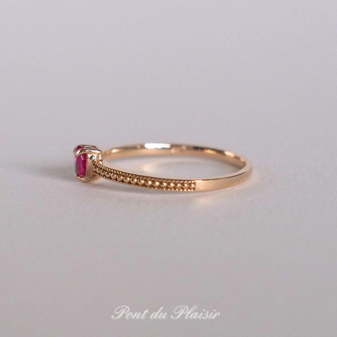 K18PG製ルビー指輪（非加熱/ピジョンブラッド）#12