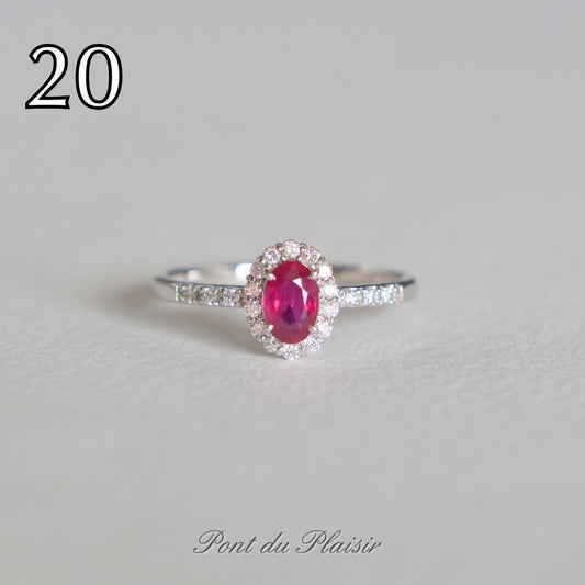 ⑳Pt950製非加熱ピジョンブラッドルビ－指輪