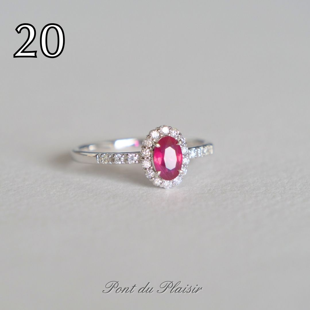 ⑳Pt950製非加熱ピジョンブラッドルビ－指輪#13