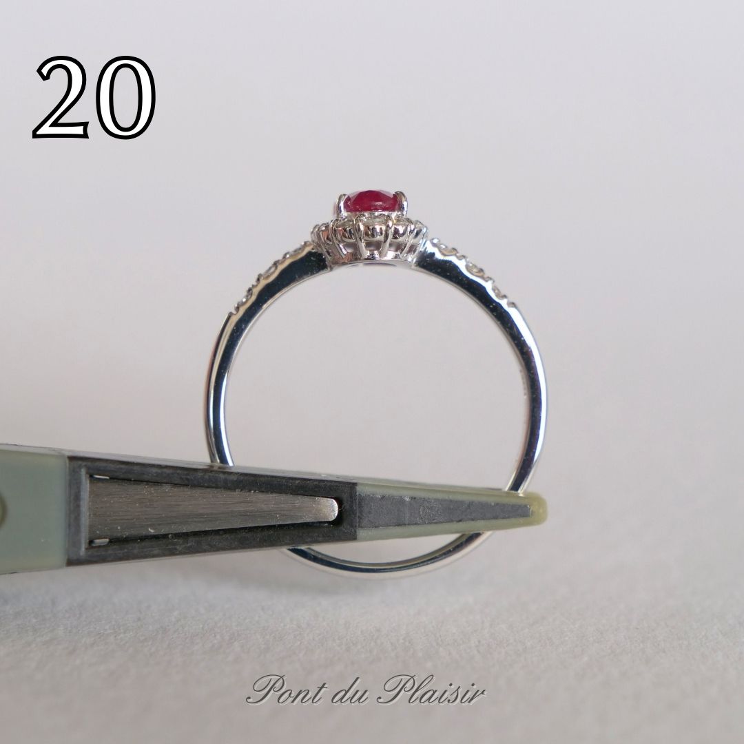 ⑳Pt950製非加熱ピジョンブラッドルビ－指輪#13