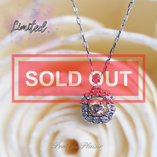 【限定】Pt/K18PG製ピンクダイアモンドペンダント